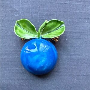 Vintage Jewelry Signed Original By Robert Blueberry Fruit Pin Brooch